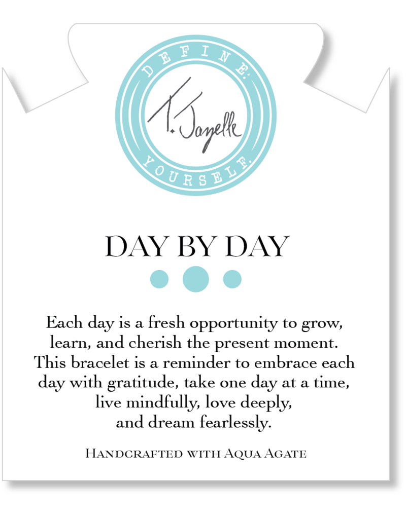 TJAZELLE Day By Day Bracelet in Aqua Agate & Silver