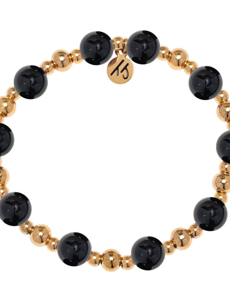 TJAZELLE Day By Day Bracelet in Onyx & Gold