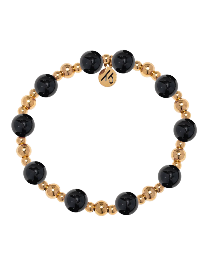 TJAZELLE Day By Day Bracelet in Onyx & Gold
