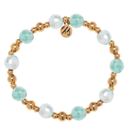 TJAZELLE Day By Day Bracelet in Aqua Agate & Gold