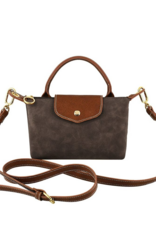 Suede Mini Crossbody Bag in Coffee