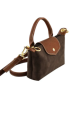 Suede Mini Crossbody Bag in Coffee