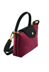 Suede Mini Crossbody Bag in Wine
