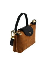 Suede Mini Crossbody Bag in Tan