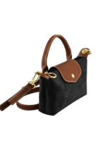 Suede Mini Crossbody Bag in Black