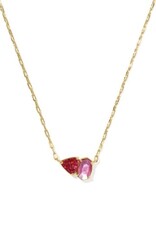 KENDRA SCOTT DESIGN Tatum Gold Short Pendant Necklace in Pink Mix