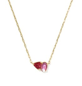 KENDRA SCOTT DESIGN Tatum Gold Short Pendant Necklace in Pink Mix