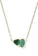 KENDRA SCOTT DESIGN Tatum Gold Short Pendant Necklace in Green Mix