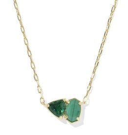 KENDRA SCOTT DESIGN Tatum Gold Short Pendant Necklace in Green Mix