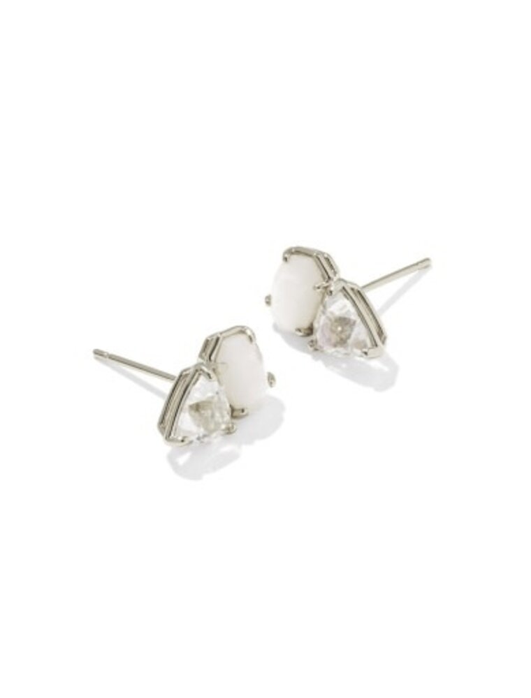 KENDRA SCOTT DESIGN Tatum Silver Stud Earrings in Neutral Mix