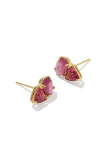 KENDRA SCOTT DESIGN Tatum Gold Stud Earrings in Pink Mix