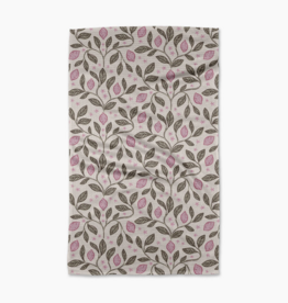 GEOMETRY Pink Summer Lemons Tea Towel