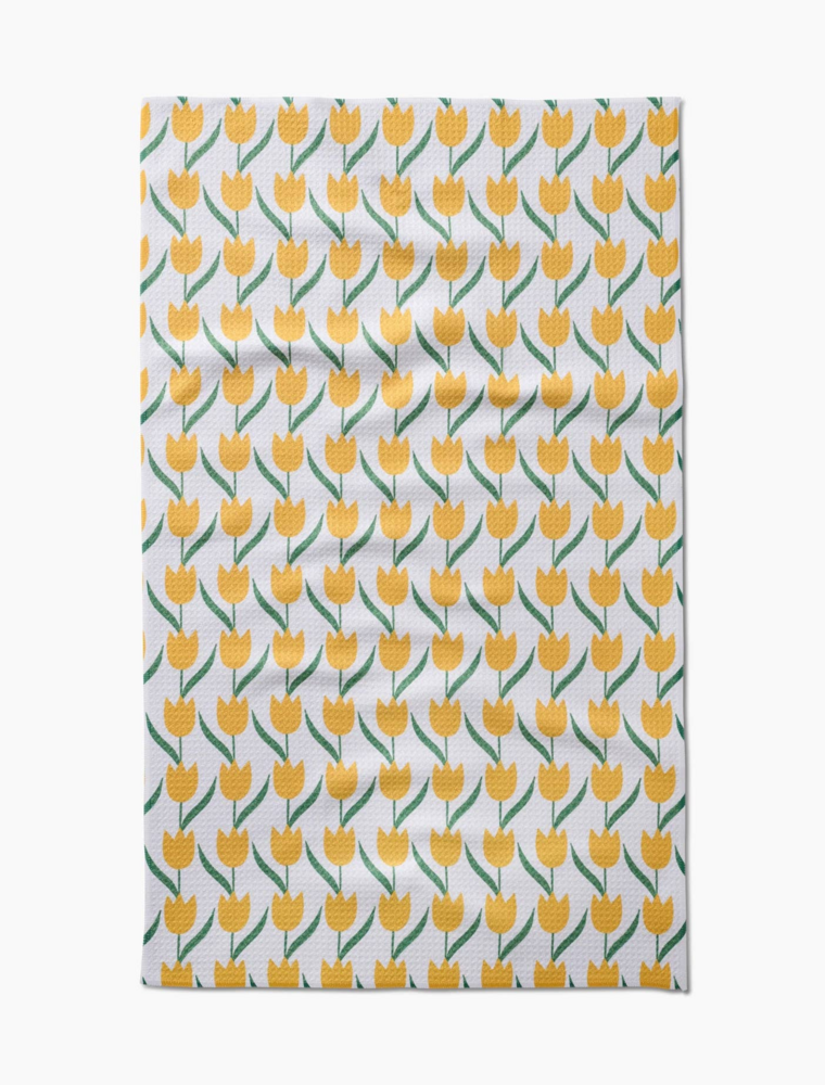 GEOMETRY Tulip Flowers Tea Towel