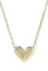 KENDRA SCOTT DESIGN Ari Heart Statement Gold Short Pendant Necklace in Ivory Mother-of-Pearl