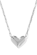 KENDRA SCOTT DESIGN Ari Heart Statement Silver Short Pendant Necklace in Ivory Mother-of-Pearl