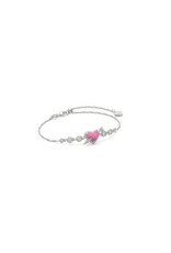 KENDRA SCOTT DESIGN Ari Heart Arrow Silver Tennis Bracelet in Pink Opalescent Resin