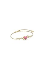 KENDRA SCOTT DESIGN Ari Heart Arrow Gold Tennis Bracelet in Pink Opalescent Resin