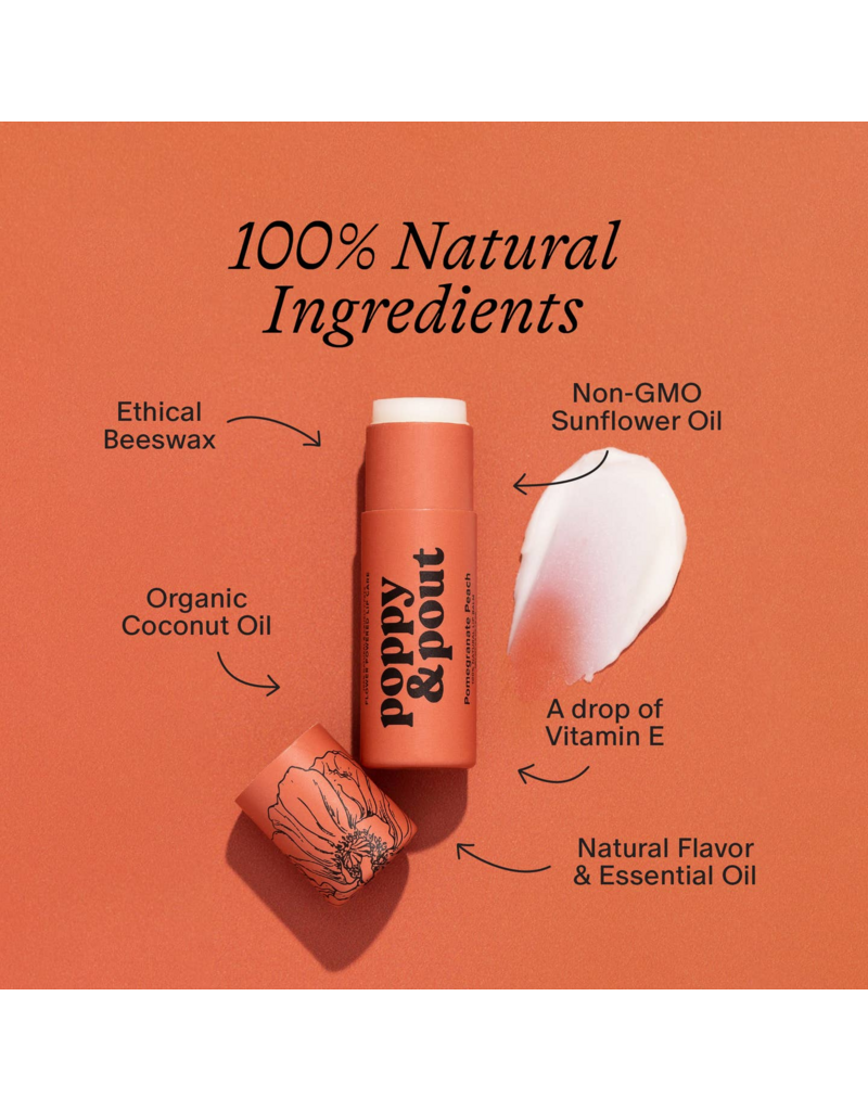 POPPY & POUT Pomegranate Peach Lip Balm