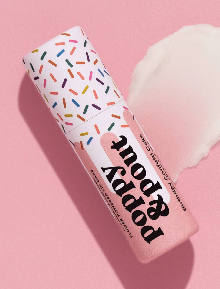 POPPY & POUT Birthday Cake Confetti Lip Balm
