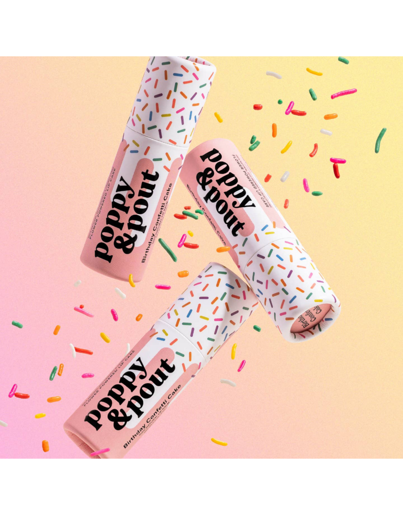 POPPY & POUT Birthday Cake Confetti Lip Balm