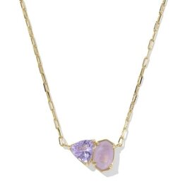 KENDRA SCOTT DESIGN Tatum Gold Short Pendant Necklace in Purple Mix