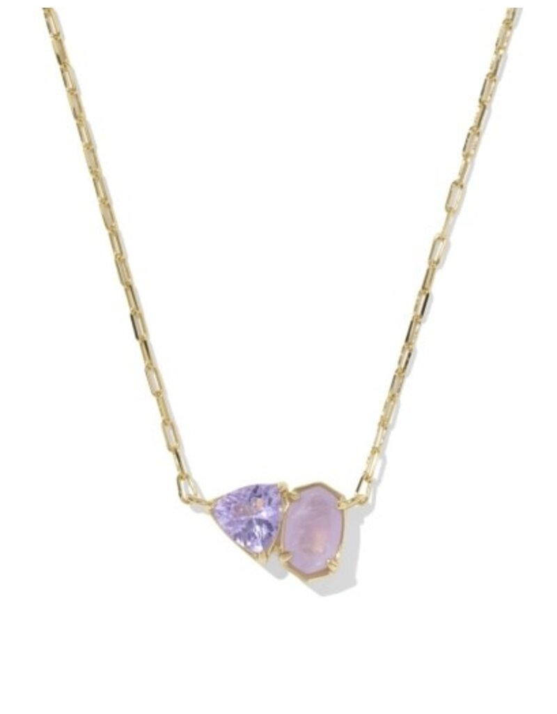KENDRA SCOTT DESIGN Tatum Gold Short Pendant Necklace in Purple Mix