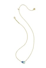 KENDRA SCOTT DESIGN Tatum Gold Short Pendant Necklace in Light Blue Mix
