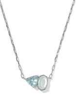 KENDRA SCOTT DESIGN Tatum Silver Short Pendant Necklace in Light Blue Mix