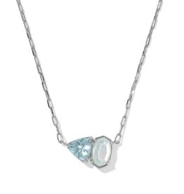 KENDRA SCOTT DESIGN Tatum Silver Short Pendant Necklace in Light Blue Mix