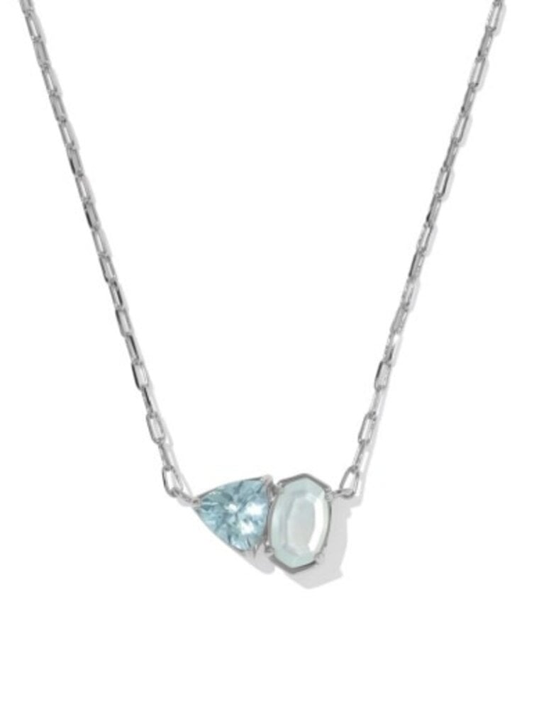 KENDRA SCOTT DESIGN Tatum Silver Short Pendant Necklace in Light Blue Mix