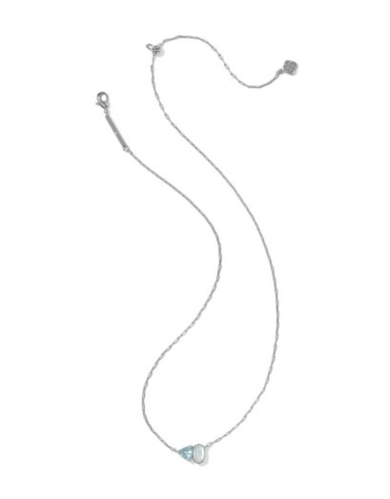KENDRA SCOTT DESIGN Tatum Silver Short Pendant Necklace in Light Blue Mix