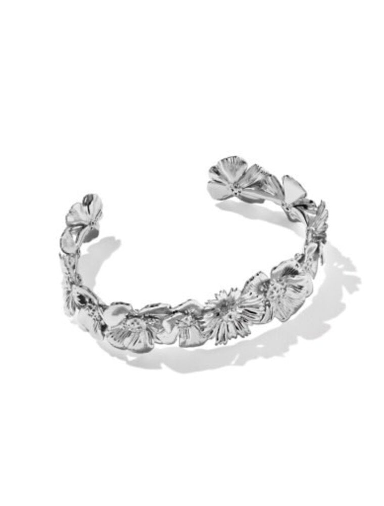 KENDRA SCOTT DESIGN Cailey Flower Cuff Bracelet in Vintage Silver