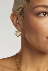 KENDRA SCOTT DESIGN Ari Heart Statement Gold Drop Earrings in Ivory-Mother-of-Pearl