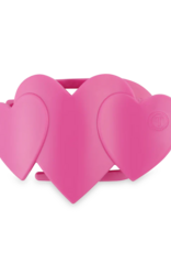 TELETIES Pink Heart to Heart Medium Flat Hair Clip