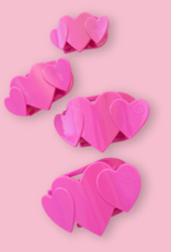 TELETIES Pink Heart to Heart Medium Flat Hair Clip