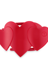 TELETIES Red Heart to Heart Medium Flat Hair Clip