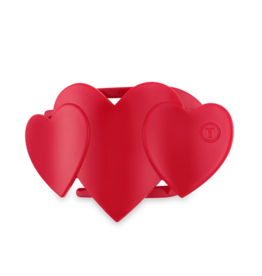 TELETIES Red Heart to Heart Medium Flat Hair Clip