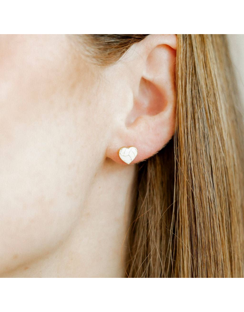 LINNY & CO Volleyball Screwback Stud Earrings