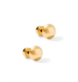 LINNY & CO Vera Round 6mm Gold Screwback Stud Earrings