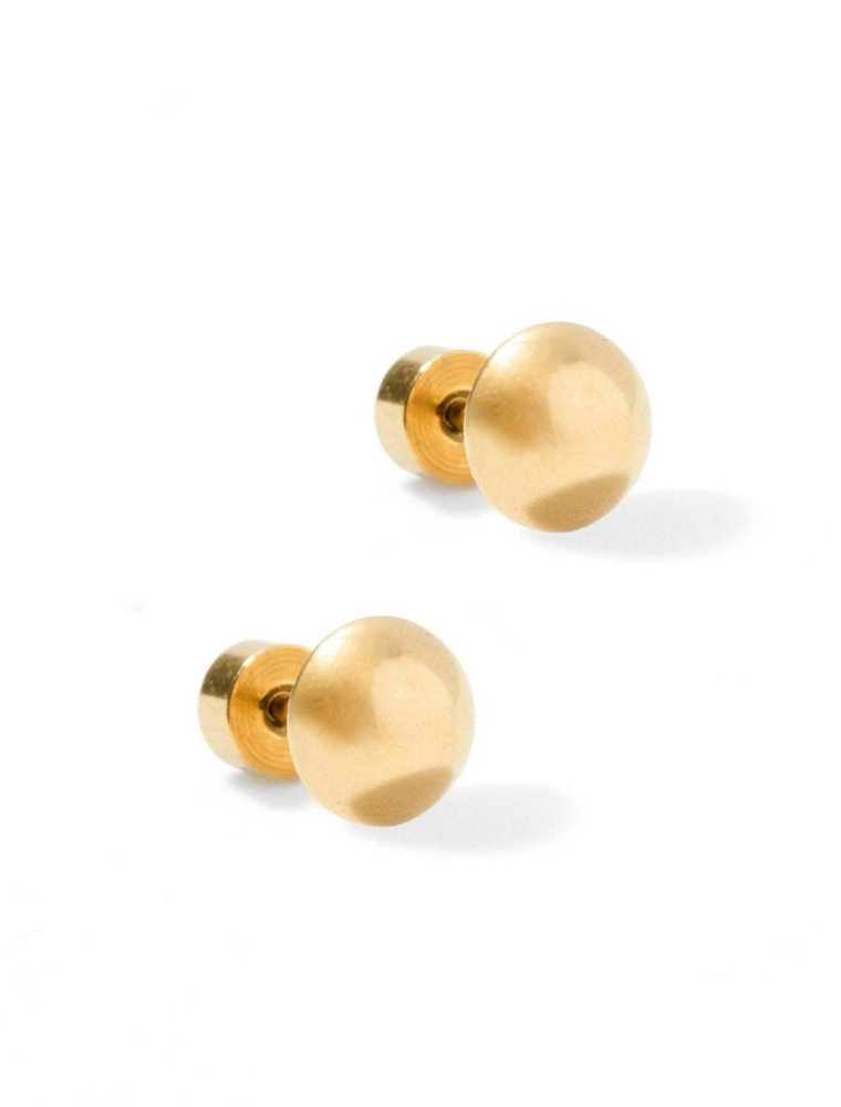 LINNY & CO Vera Round 6mm Gold Screwback Stud Earrings