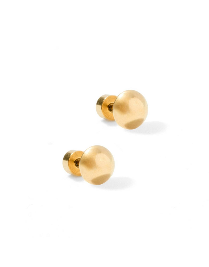 LINNY & CO Vera Round 6mm Gold Screwback Stud Earrings