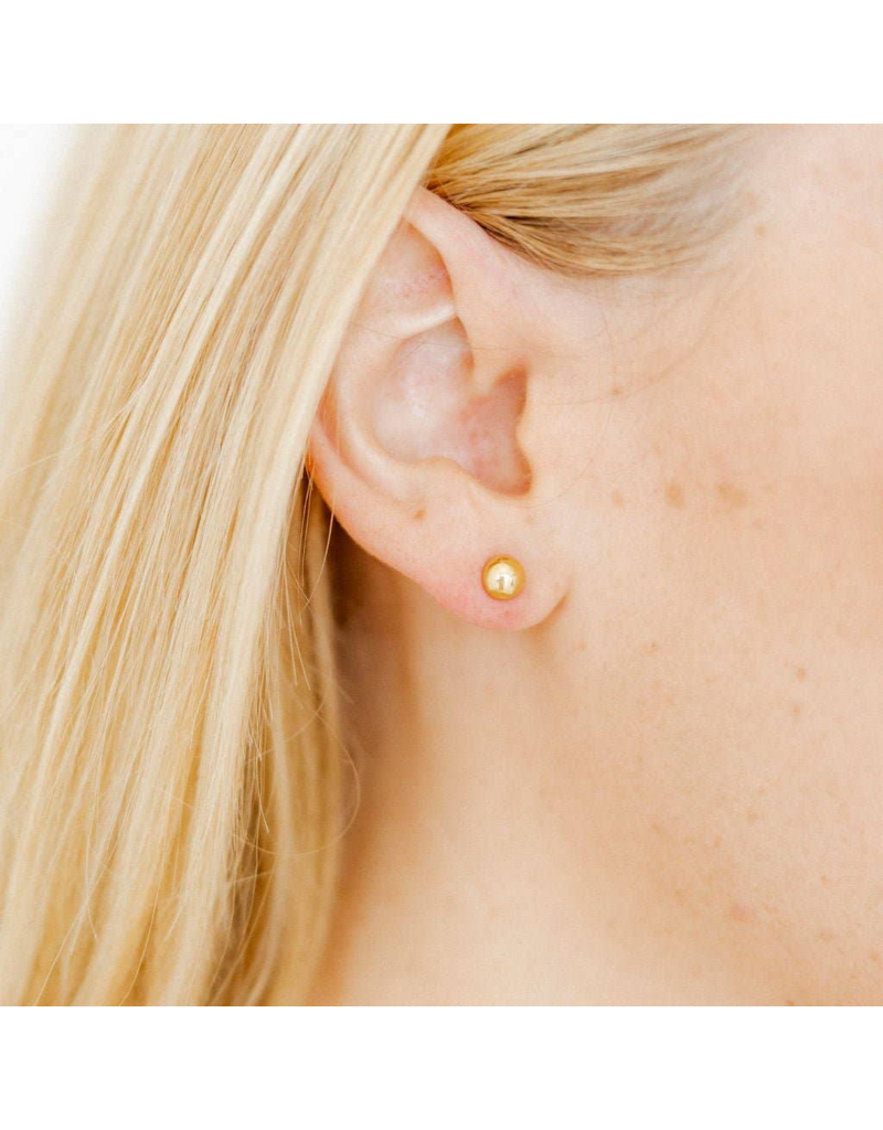 LINNY & CO Vera Round 6mm Gold Screwback Stud Earrings