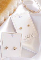 LINNY & CO Vera Round 6mm Gold Screwback Stud Earrings