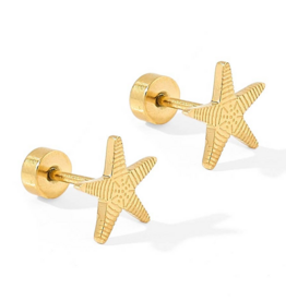 LINNY & CO Starfish Gold Screwback Stud Earrings