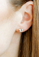 LINNY & CO Soccer Gold Screwback Stud Earrings