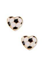 LINNY & CO Soccer Gold Screwback Stud Earrings