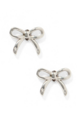 LINNY & CO Sadie Bow Silver Screwback Stud Earrings