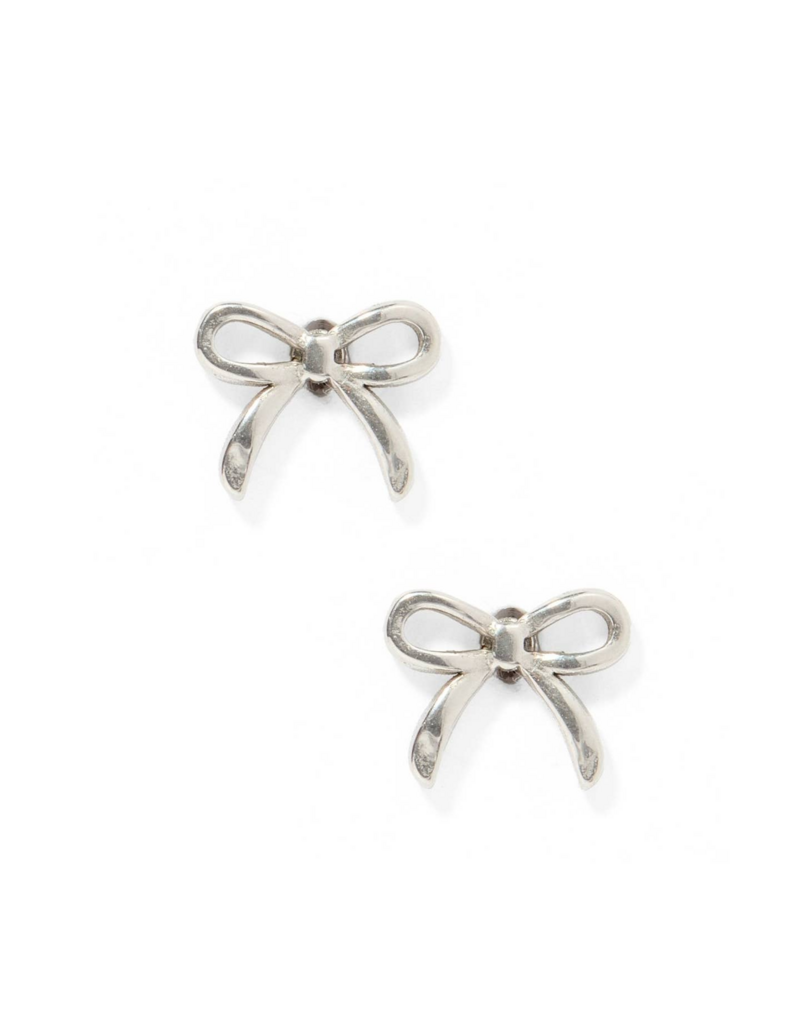 LINNY & CO Sadie Bow Silver Screwback Stud Earrings
