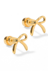 LINNY & CO Sadie Bow Gold Screwback Stud Earrings