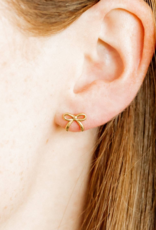 LINNY & CO Sadie Bow Gold Screwback Stud Earrings